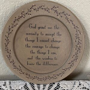 Serenity Prayer Decorative Wall Plate - Neutral Tones